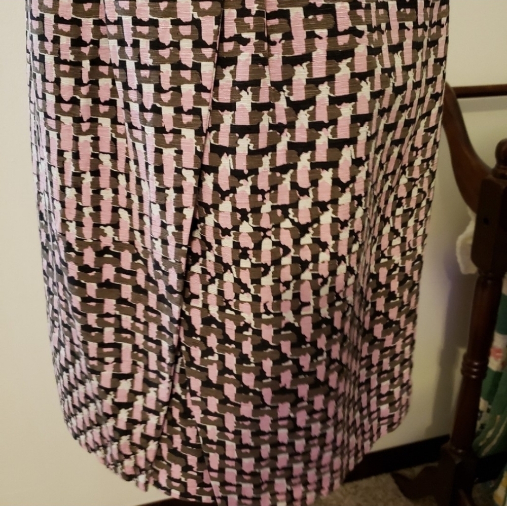 Banana Republic Strapless Dress Houndstooth Faux Wrap Mini Silk Y2K Prom Summer - Picture 7 of 13